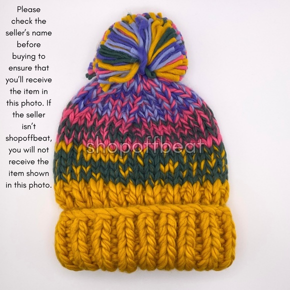 NEW Free People Tide Stripe Knit Pom Beanie Sunshine - Picture 11 of 14